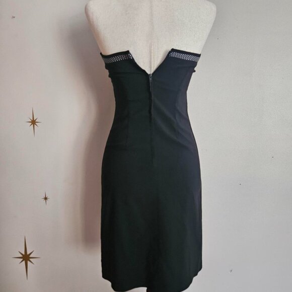 Vtg My Michelle Strapless Corset Dress Size 3/4 y2K Cocktail Grunge Casual Polka - Picture 3 of 5